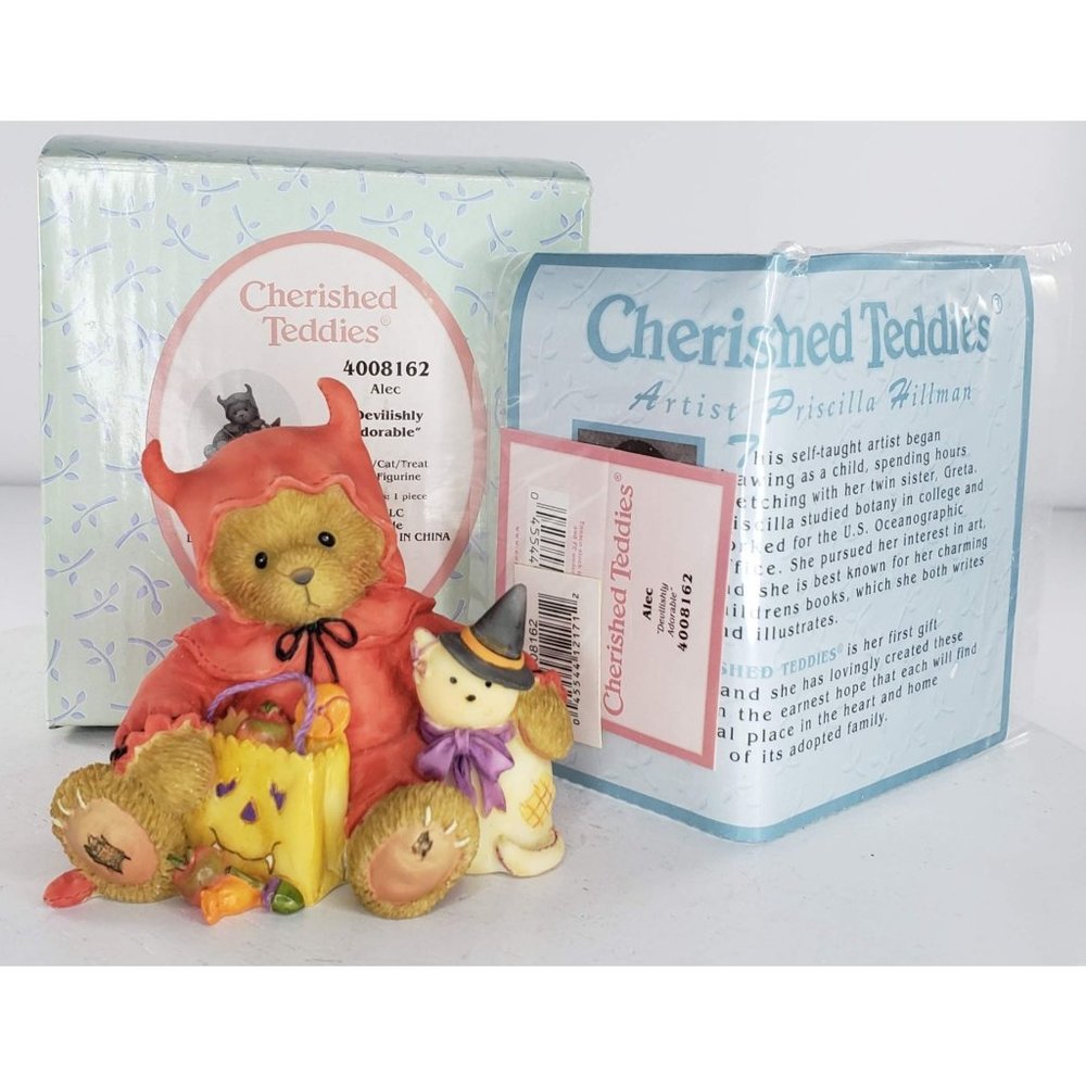 Cherished Teddies 4008162 Alex Devilishly Adorable Devit Cat Treat Bag Figurine